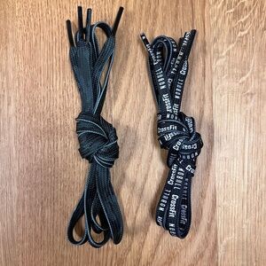 2 NOBULL Replacement Laces for Crossfit Lifters or Runners - Black Camo & Logo
